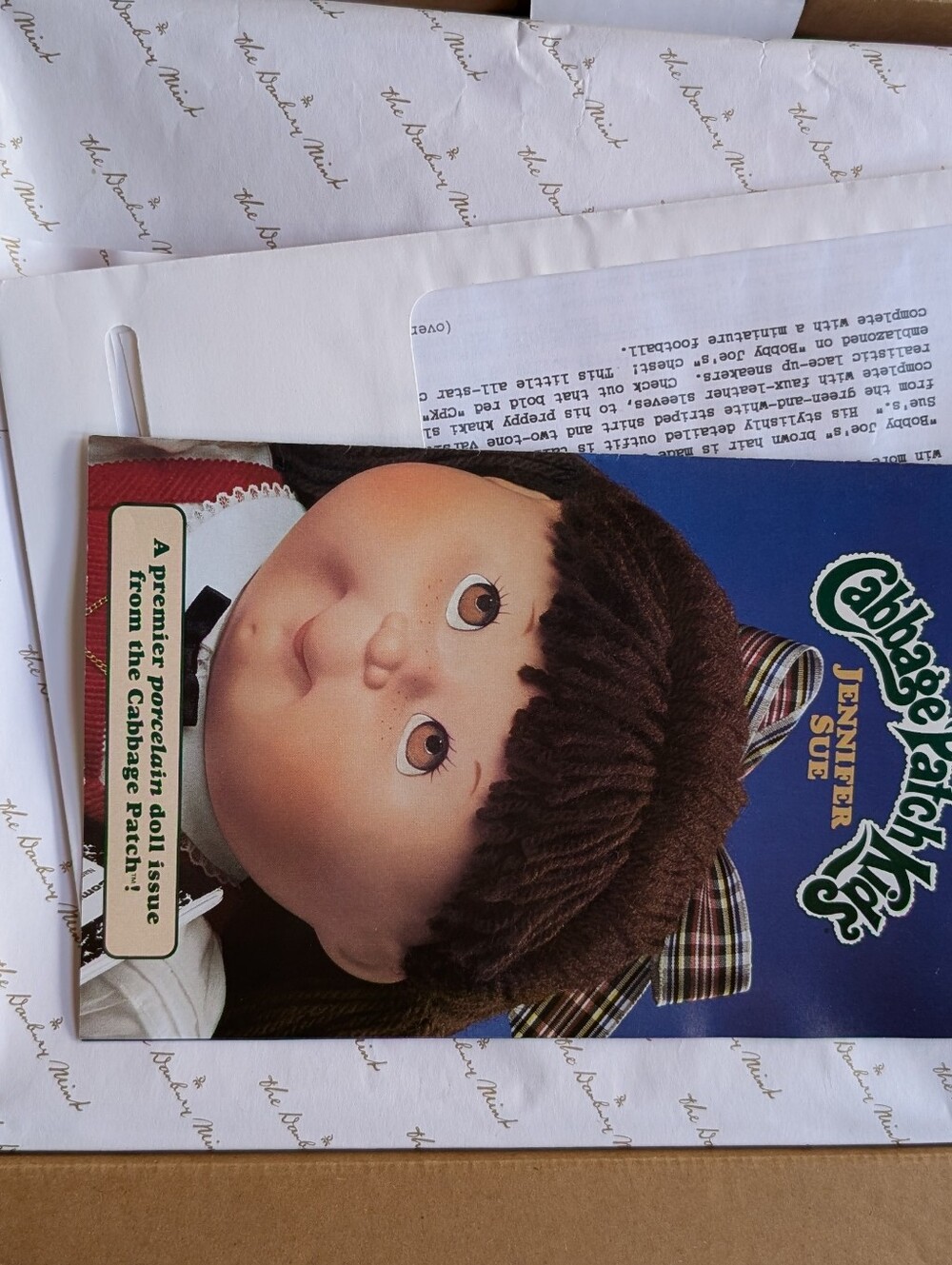 1995 Cabbage Patch Kids Jennifer Sue Porcelain Doll Complete w/ COA Original Box - Picture 7 of 13